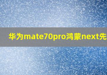 华为mate70pro鸿蒙next先锋版