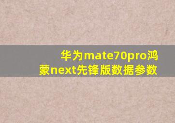 华为mate70pro鸿蒙next先锋版数据参数