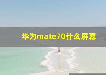 华为mate70什么屏幕