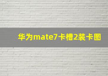 华为mate7卡槽2装卡图