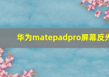 华为matepadpro屏幕反光