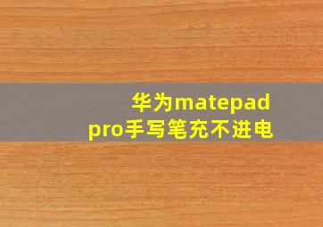 华为matepadpro手写笔充不进电