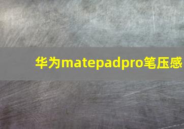 华为matepadpro笔压感