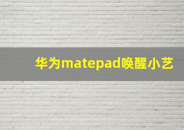 华为matepad唤醒小艺