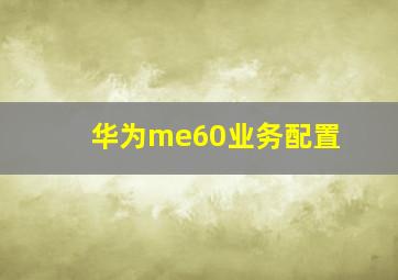 华为me60业务配置