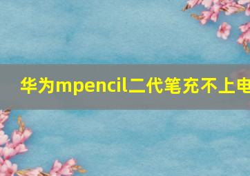 华为mpencil二代笔充不上电