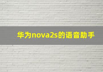 华为nova2s的语音助手