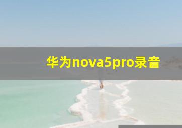 华为nova5pro录音