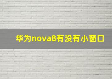 华为nova8有没有小窗口