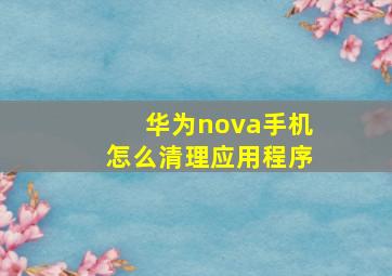 华为nova手机怎么清理应用程序