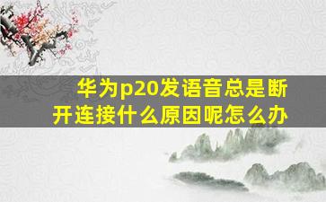 华为p20发语音总是断开连接什么原因呢怎么办