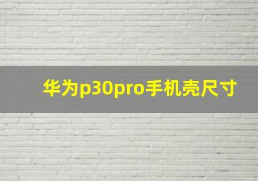 华为p30pro手机壳尺寸