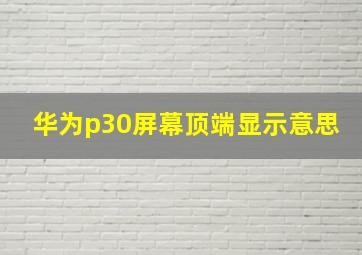 华为p30屏幕顶端显示意思