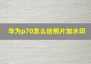 华为p70怎么给照片加水印