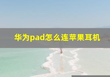 华为pad怎么连苹果耳机