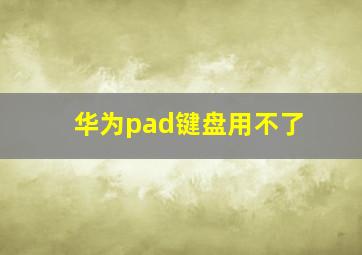 华为pad键盘用不了