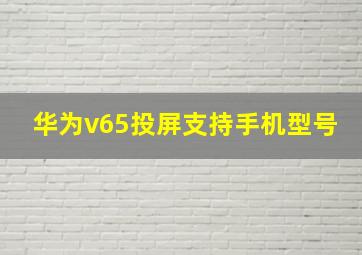 华为v65投屏支持手机型号