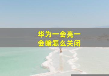 华为一会亮一会暗怎么关闭