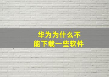 华为为什么不能下载一些软件