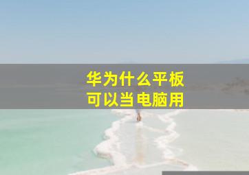 华为什么平板可以当电脑用