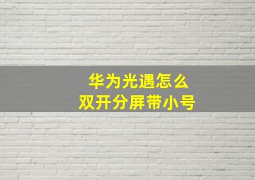 华为光遇怎么双开分屏带小号