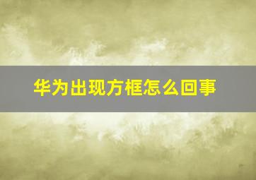 华为出现方框怎么回事