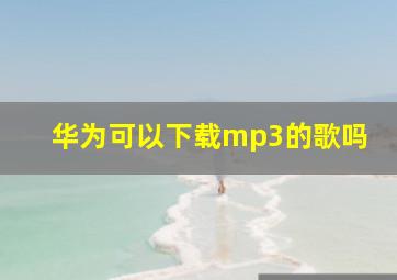 华为可以下载mp3的歌吗