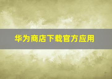 华为商店下载官方应用