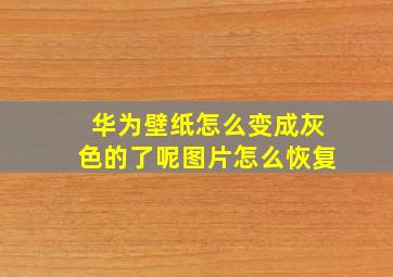 华为壁纸怎么变成灰色的了呢图片怎么恢复