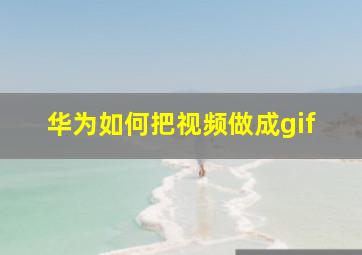 华为如何把视频做成gif