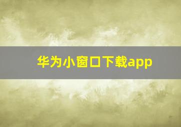 华为小窗口下载app