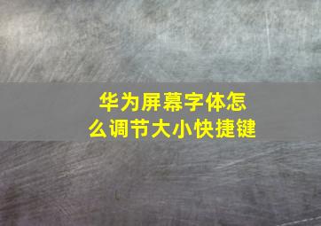 华为屏幕字体怎么调节大小快捷键