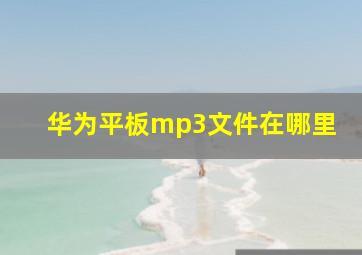 华为平板mp3文件在哪里