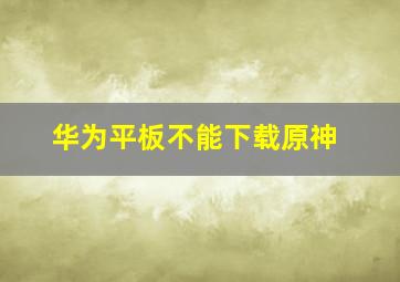 华为平板不能下载原神