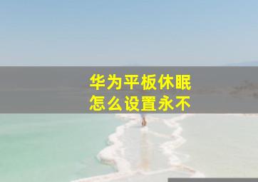 华为平板休眠怎么设置永不