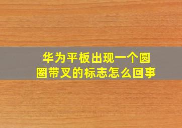 华为平板出现一个圆圈带叉的标志怎么回事