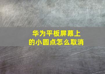 华为平板屏幕上的小圆点怎么取消