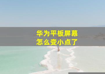 华为平板屏幕怎么变小点了