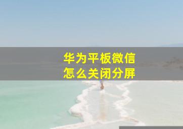 华为平板微信怎么关闭分屏