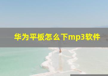 华为平板怎么下mp3软件