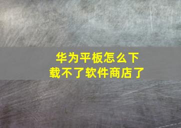 华为平板怎么下载不了软件商店了