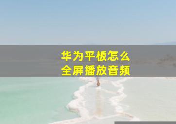 华为平板怎么全屏播放音频