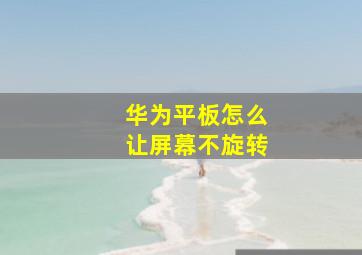 华为平板怎么让屏幕不旋转