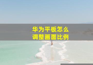 华为平板怎么调整画面比例