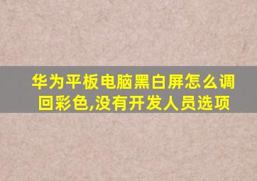 华为平板电脑黑白屏怎么调回彩色,没有开发人员选项