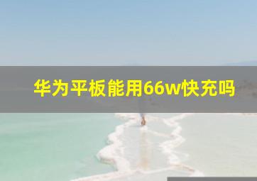 华为平板能用66w快充吗