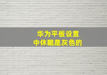 华为平板设置中休眠是灰色的