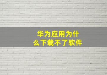 华为应用为什么下载不了软件