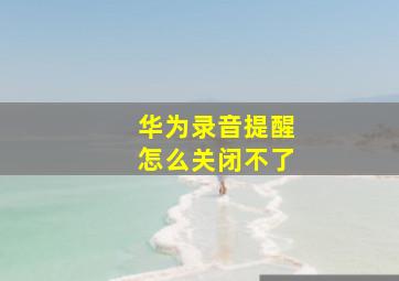 华为录音提醒怎么关闭不了