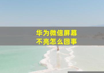 华为微信屏幕不亮怎么回事